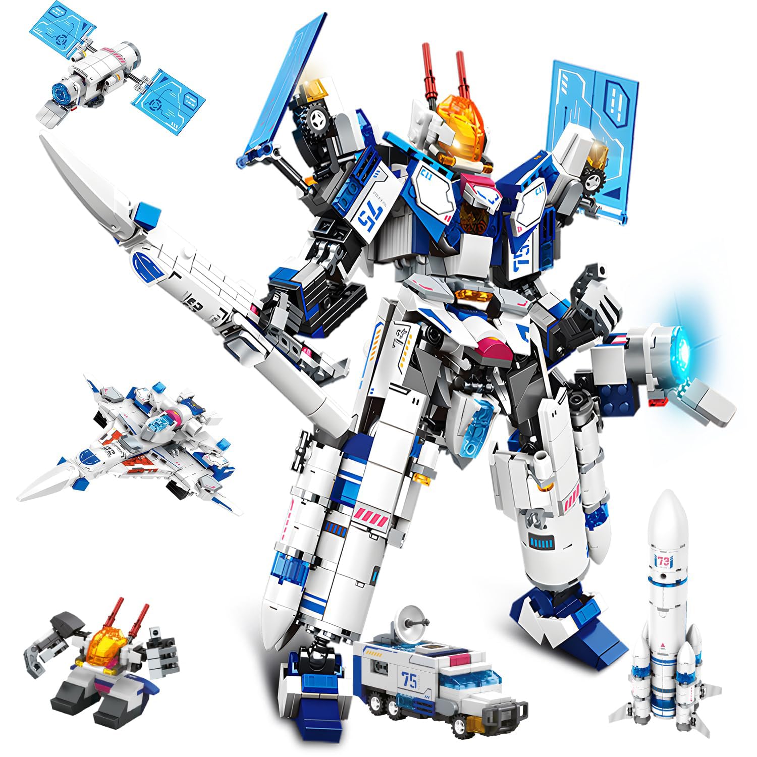 Amazon.co.jp: Verwisdon 840ピース メカロボット 変形組み立てセット